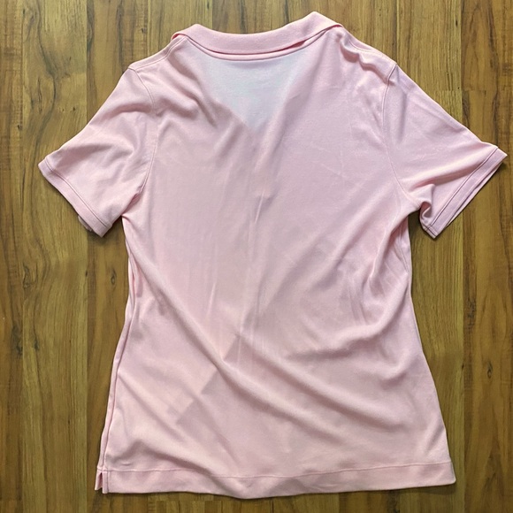 2 Kim Rogers Perfectly Soft Pink & Blue Polos with Gold Faux Buttons - Picture 6 of 14